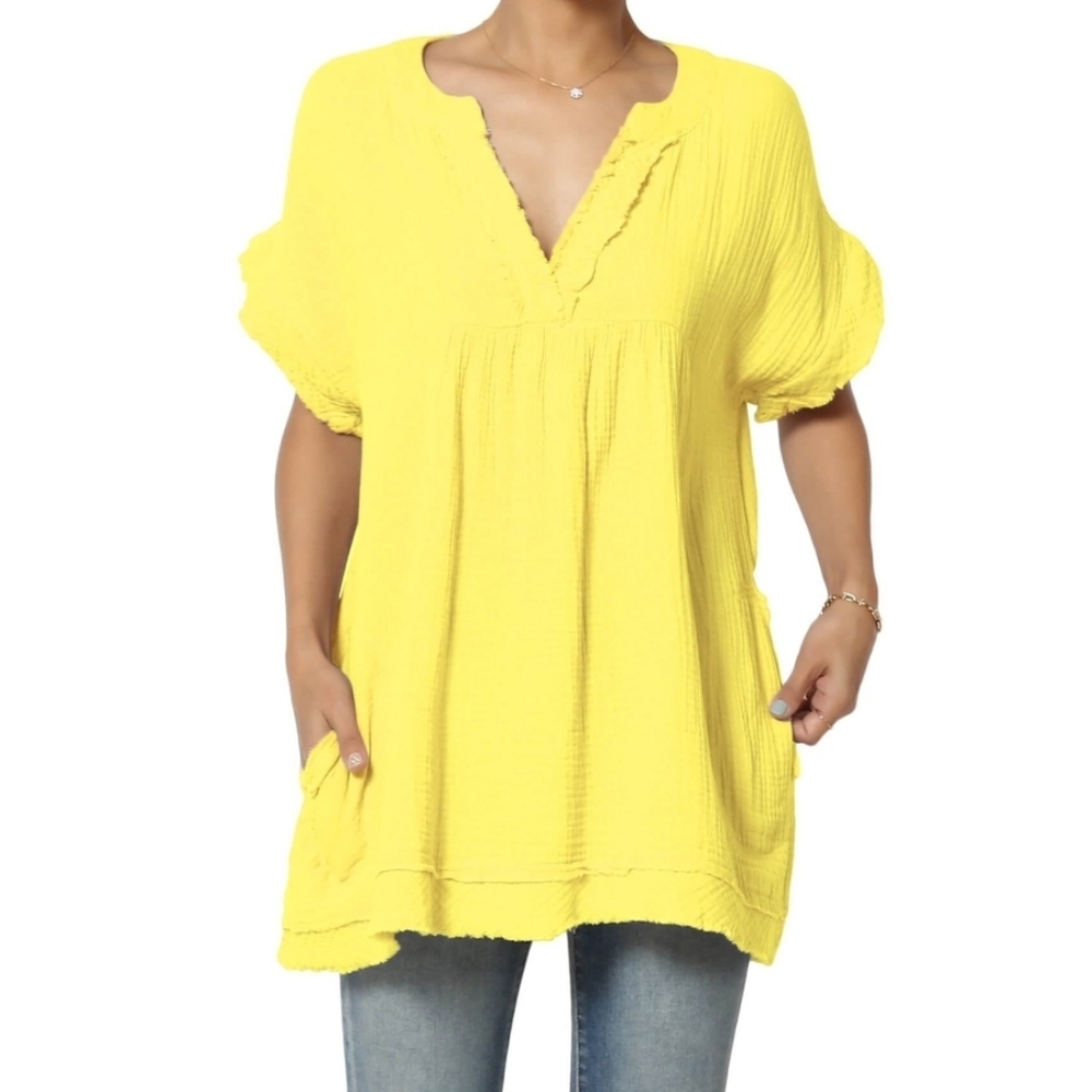 Women's Bright Yellow Tunic Top